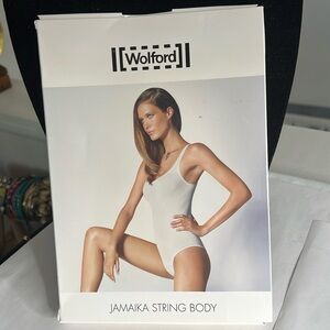 Wolford Sz Large Jamaika String Body Suit Poppy Red - New in Box